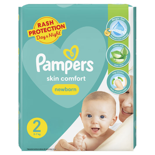Pampers Skin Comfort Newborn Diapers Size 2 (Mini), 31 Ct