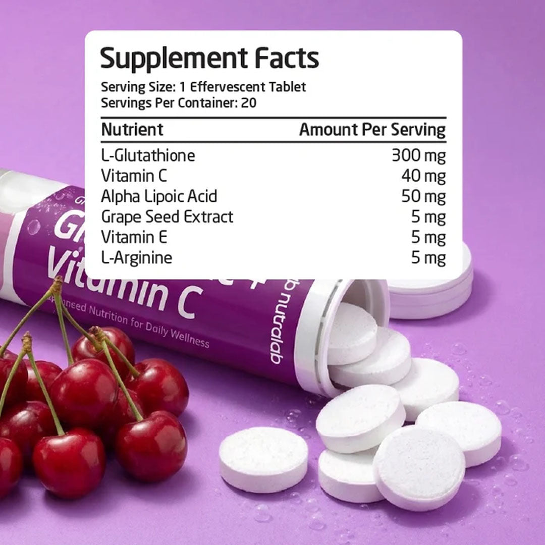Paul Brooks Glutathione + Vitamin C Tablets, 20 Ct