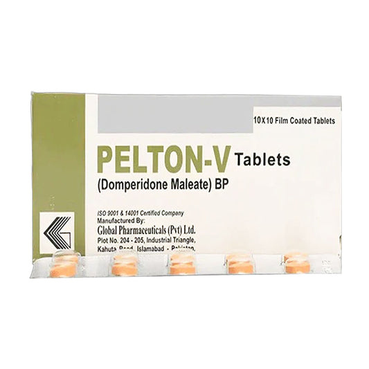 Pelton-V (Domperidone Maleate) Tablets, 100 Ct - Global Pharma