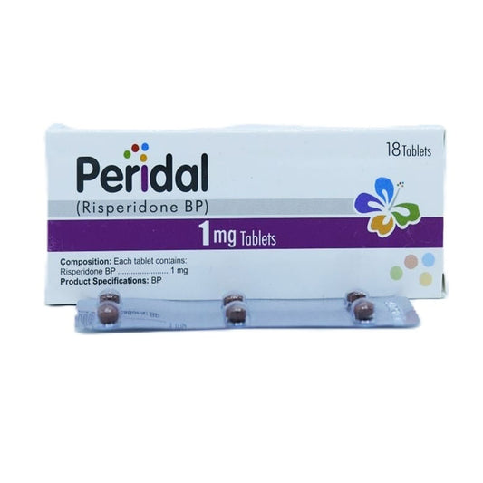 Peridal (Risperidone) Tablets 1mg, 18 Ct - Global Pharma