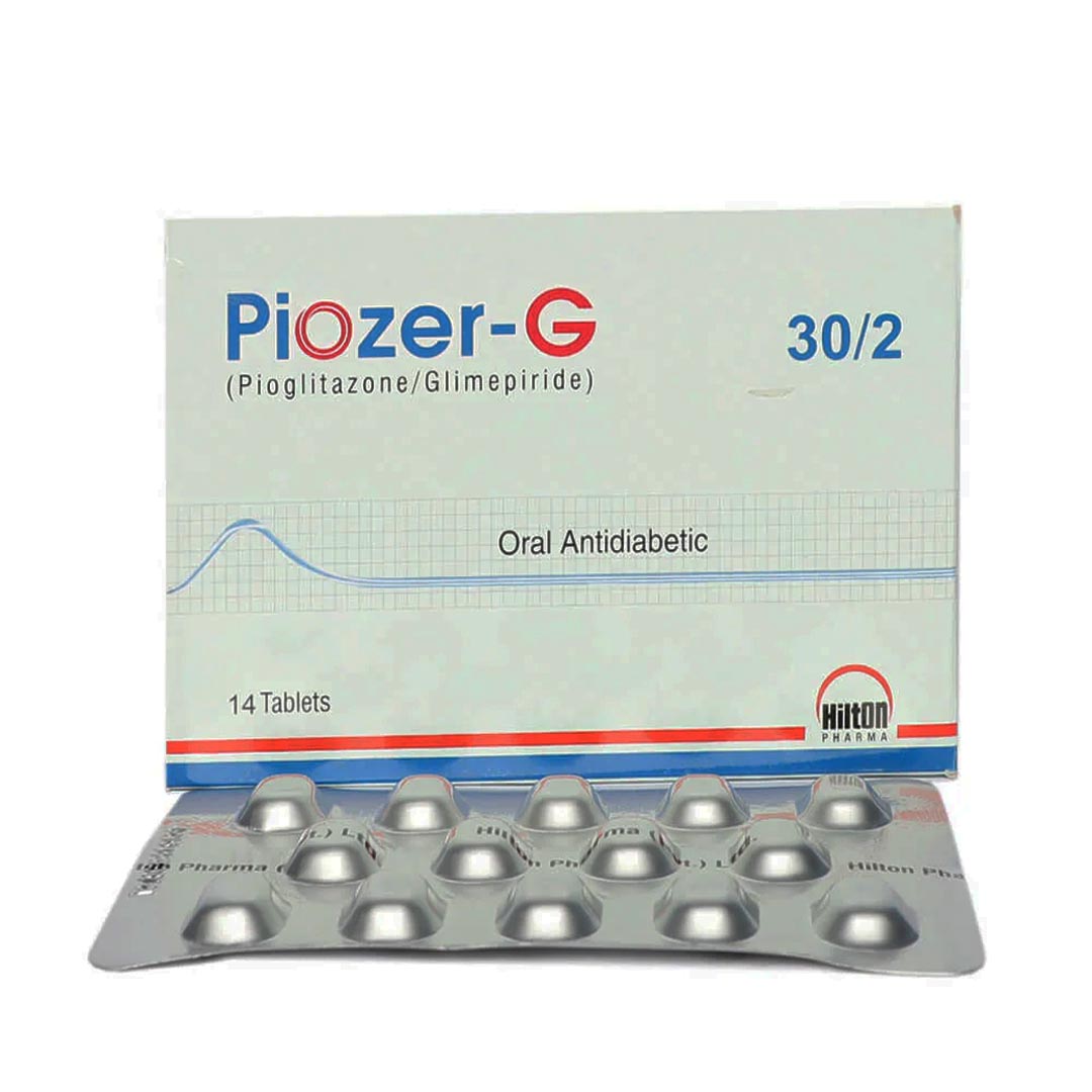 Piozer-G (Pioglitazone + Glimepiride) 30/2mg, 14 Ct - Hilton