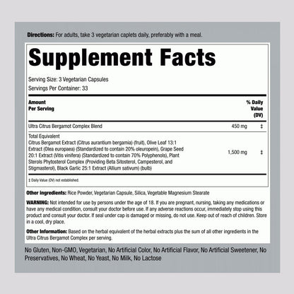 Piping Rock Citrus Bergamot Complex 1500 mg, 100 Ct