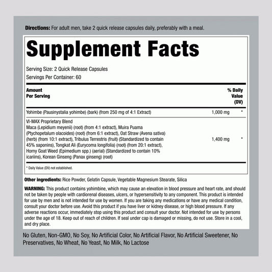 Piping Rock Vi-Max Male Performance Formula, 120 Ct