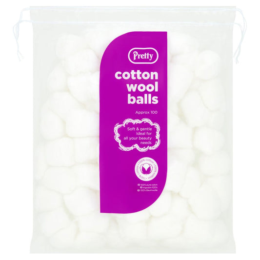 Pretty Cotton Wool Balls, 100 Ct