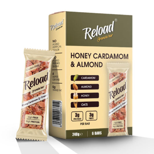 Reload Honey Cardamom & Almond Bar 40g, 1 Ct