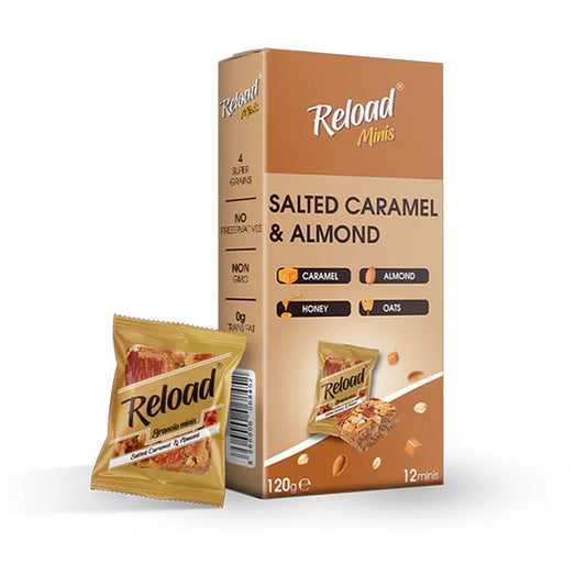 Reload Minis Salted Caramel & Almond Granola Bar 120g, 12 Ct