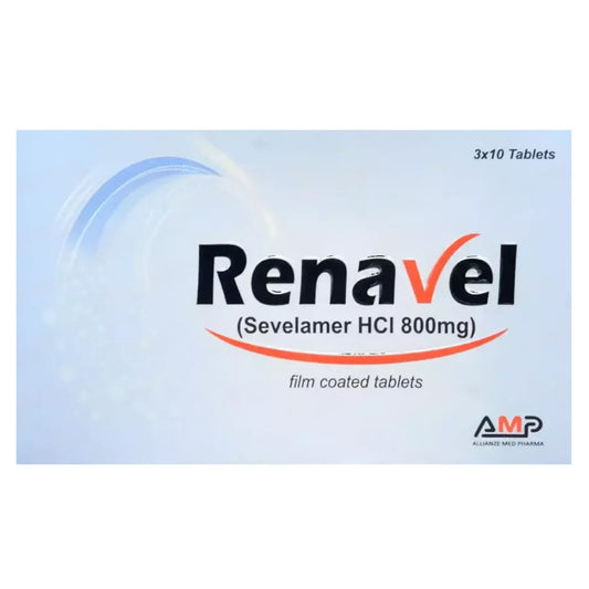 Renavel (Sevelamer HCI) 800mg, 30 Ct - Genome Pharma