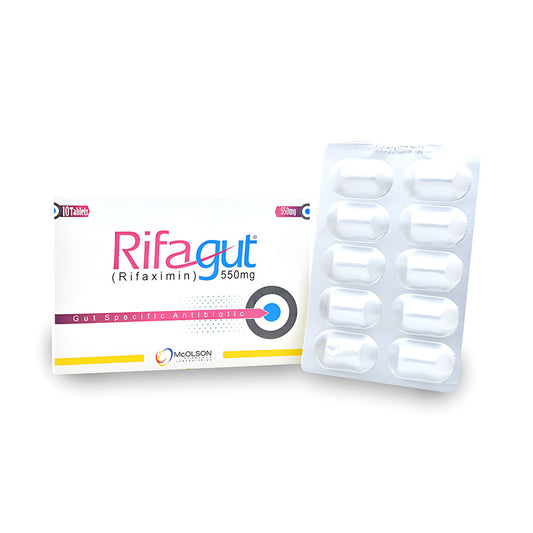 Rifagut (Rifaximin) 550mg, 10 Ct - Mcolson