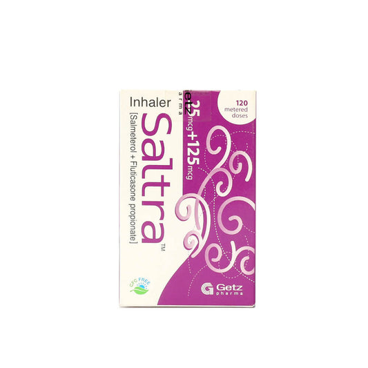 Saltra (Salmeterol+Fluticasone) Inhaler 25mcg+125mcg, 1 Ct - Getz Pharma