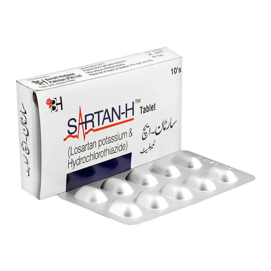 Sartan-H (Losartan + Hydrochlorothiazide) 50mg+12.5mg, 10 Ct - Barrett Hodgson