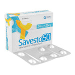 Savesto 50 (Sacubitril+Valsartan) 24mg+26mg, 28 Ct - Getz Pharma