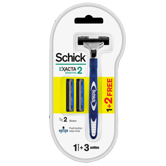 Schick Exacta 2 System Sensitive Razor with 2 Blades For Females