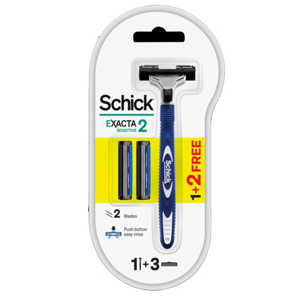 Schick Exacta 2 System Sensitive Razor with 2 Blades For Females