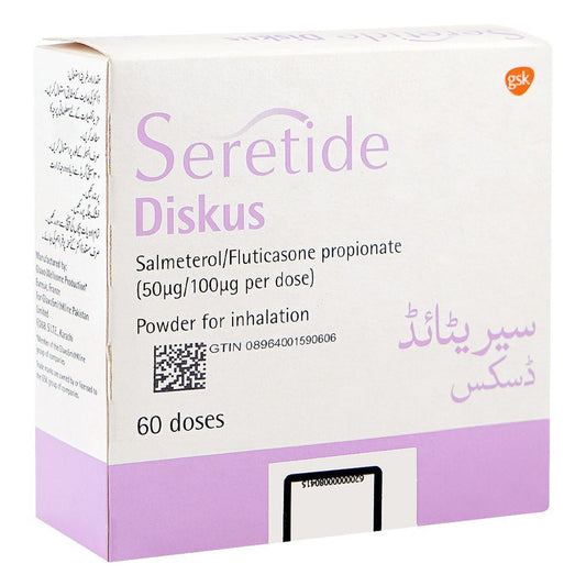 Seretide Diskus Inhalation Powder (Salmeterol/Fluticasone) 50/100ug, 60Ct - GSK