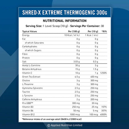 Applied Nutrition Shred-X Extreme Thermogenic (Lemon Ice Tea), 300g