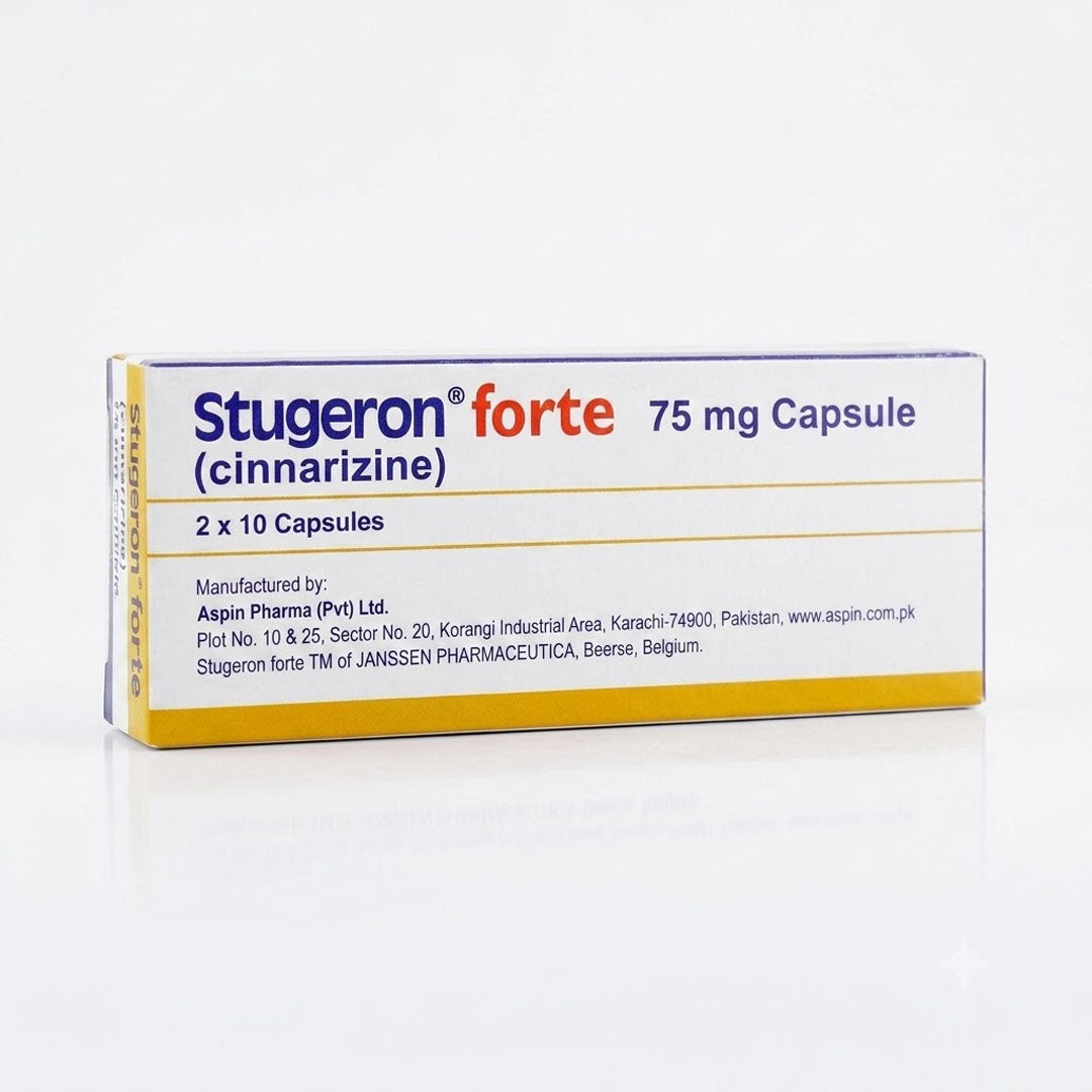 Stugeron Forte (Cinnarizine) 75mg, 20 Ct - Aspin Pharma