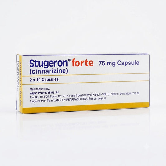 Stugeron Forte (Cinnarizine) 75mg, 20 Ct - Aspin Pharma