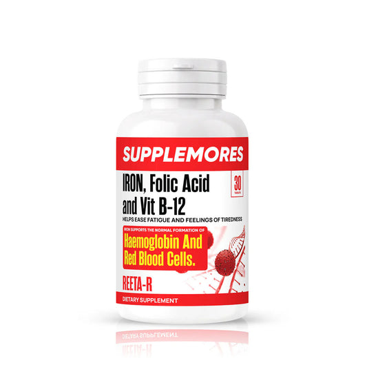 Supplemores Iron, Folic Acid & Vitamin B-12, 30 Ct