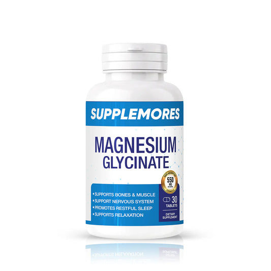 Supplemores Magnesium Glycinate 550 mg, 30 Ct