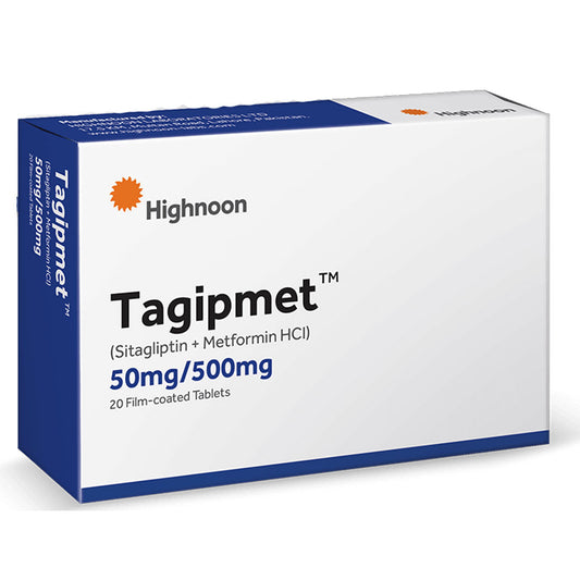 Tagipmet (Sitagliptin/Metformin) 50mg/500mg 20 Ct - Highnoon