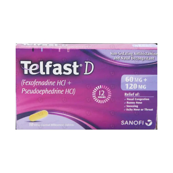 Telfast D 60/120mg Tablets, 10 Ct - Sanofi