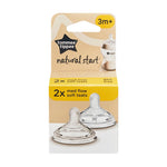 Tommee Tippee Natural Start Med Flow Soft Teats 3m+ 2 Ct