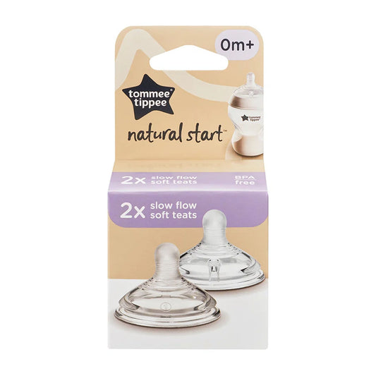 Tommee Tippee Natural Start Slow Flow Soft Teats 0m+ 2 Ct