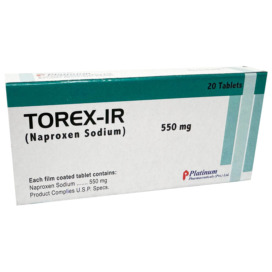 Torex-IR (Naproxen Sodium) 550 mg, 20 Ct - Platinum Pharma