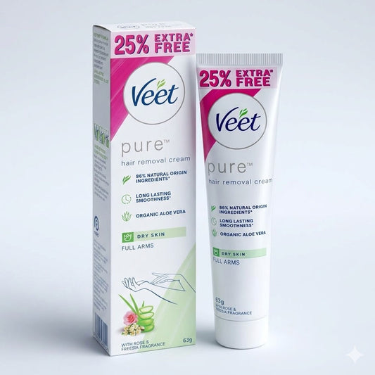 Veet Pure Hair Removal Cream With Rose & Freesia Fragrance For Dry Skin, 63g