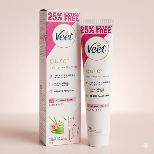 Veet Pure Hair Removal Cream With Rose & Freesia Fragrance For Normal Skin, 125g