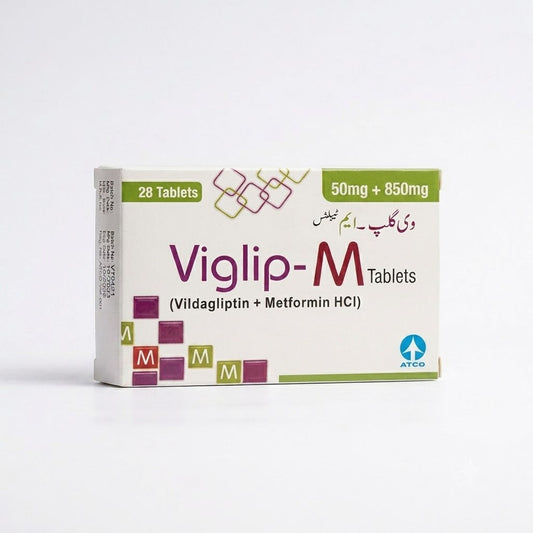 Viglip-M (Vildagliptin+Metformin) 50mg+850mg, 28 Ct - ATCO