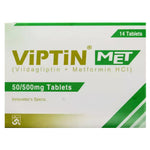 Viptin Met (Vildagliptin+Metformin) 50mg+500mg, 14 Ct - Sami Pharma
