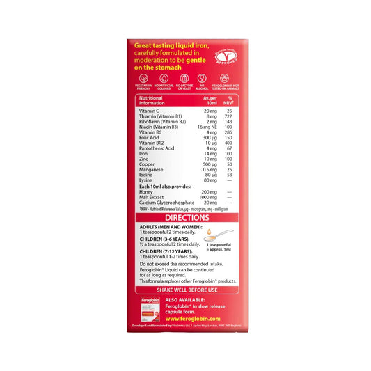 Vitabiotics Feroglobin Gentle Iron Liquid, 200 ml