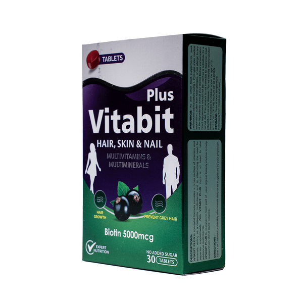Vitabit Plus Hair, Skin & Nails, 30 Ct - Crystolite Pharma