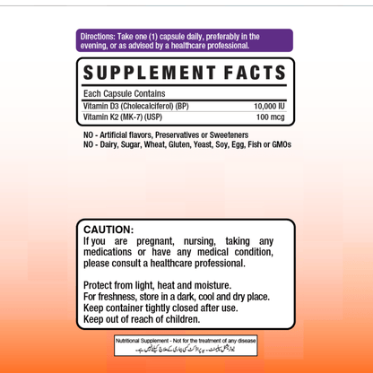 Get Alyve Vitamin D3(10,000 IU) + K2 MK7, 30 Ct