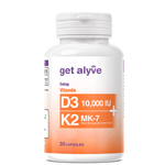 Get Alyve Vitamin D3(10,000 IU) + K2 MK7, 30 Ct