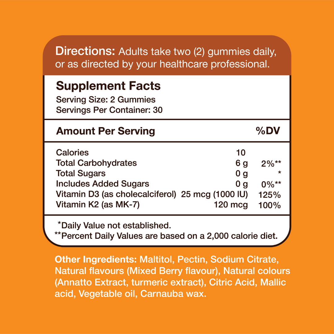 Gumvits Vitamin K2+D3 Gummies, 60 Ct