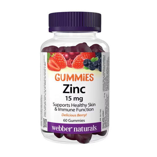 Webber Naturals Zinc Gummies 15mg, 60 Ct