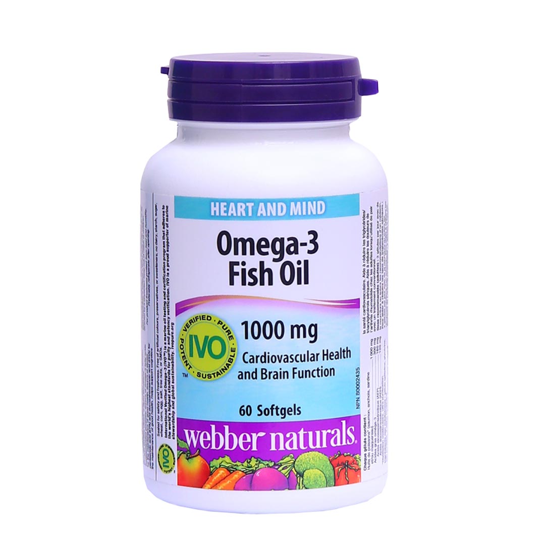 Webber Naturals Omega-3 Fish Oil 1000mg, 60 Ct