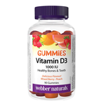 Webber Naturals Vitamin D3 Gummies 1000IU, 90Ct