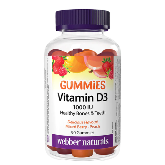 Webber Naturals Vitamin D3 Gummies 1000IU, 90Ct