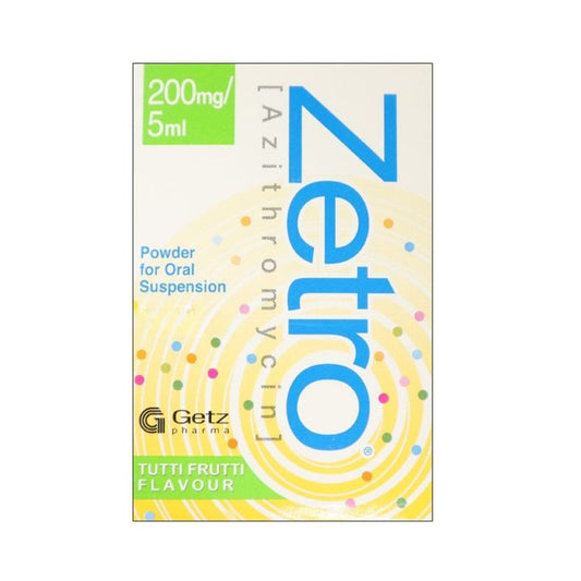 Zetro (Azithromycin) Powder For Oral Suspension 200mg/5ml, 30ml - Getz Pharma