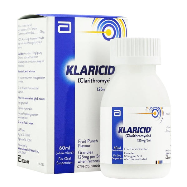 Abbott Klaricid Suspension 125mg/5ml, 60ml