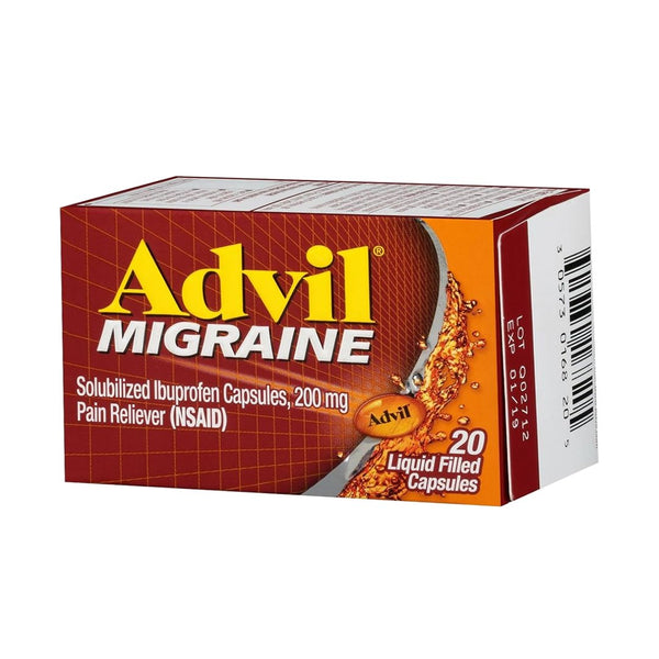 Advil Migraine Capsules 200mg, 20 Ct - My Vitamin Store