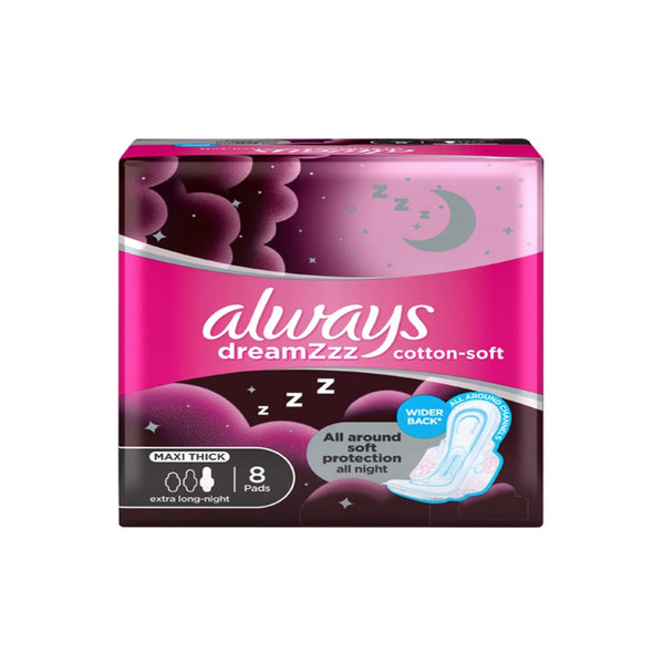 Always Dreamzzz 2-in-1 Maxi Thick (Extra Long-Night) Sanitary Pads, 8 Ct - My Vitamin Store