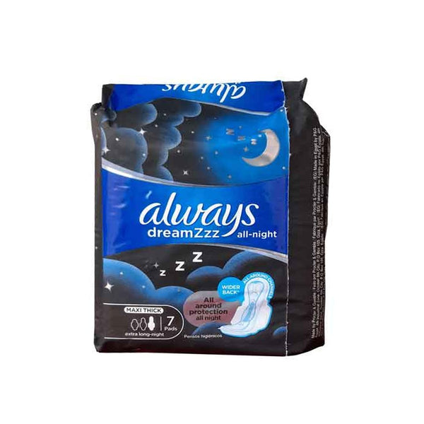 Always Dreamzzz All Night Maxi Thick (Extra Long-Night) Sanitary Pads, 7 Ct - My Vitamin Store