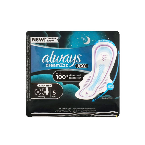 Always Dreamzzz All Night Ultra Thin (XX-Long) Sanitary Pads, 5 Ct - My Vitamin Store