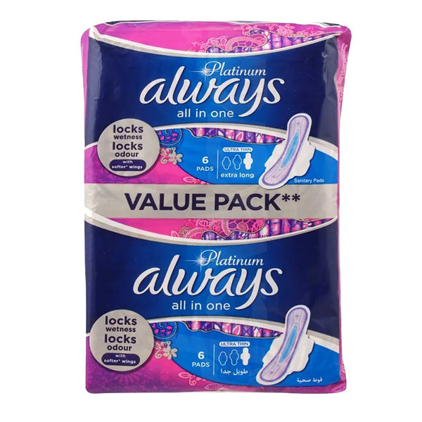 Always Platinum Ultra Thin (Extra Long) Sanitary Pads, 12 Ct - My Vitamin Store