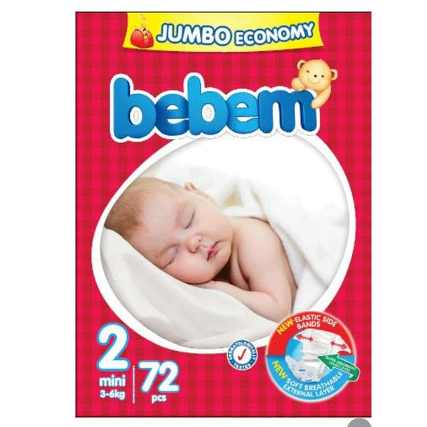 Bebem Baby Diaper Size 2 (Mini), 72 Ct - My Vitamin Store