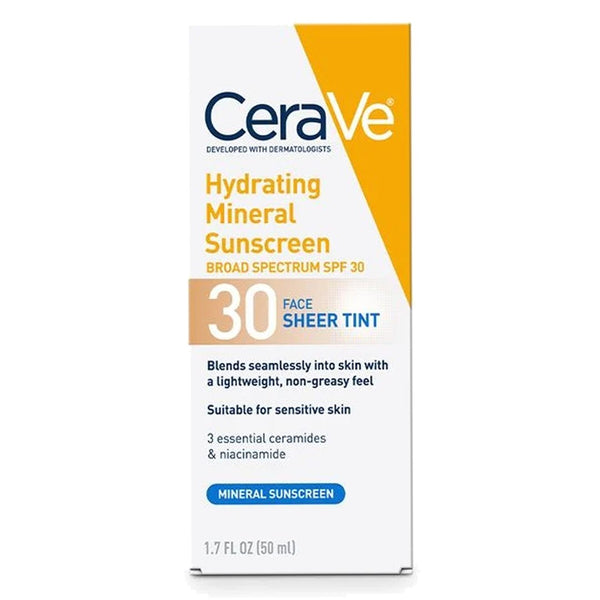 CeraVe Hydrating Mineral Sunscreen SPF 30 Face Sheer Tint, 50ml - My Vitamin Store